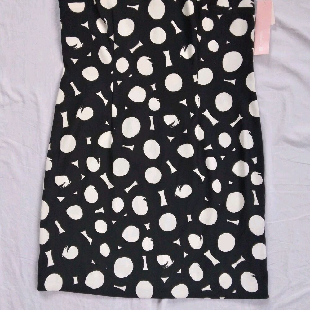 Dressbarn Dress Shift Sheath Black White Circles Geometric Career Women's 12 - Picture 3 of 9
